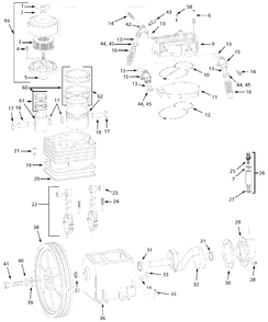 Pump Parts Diagram and Parts List for EX1230  Campbell Hausfeld Compressor